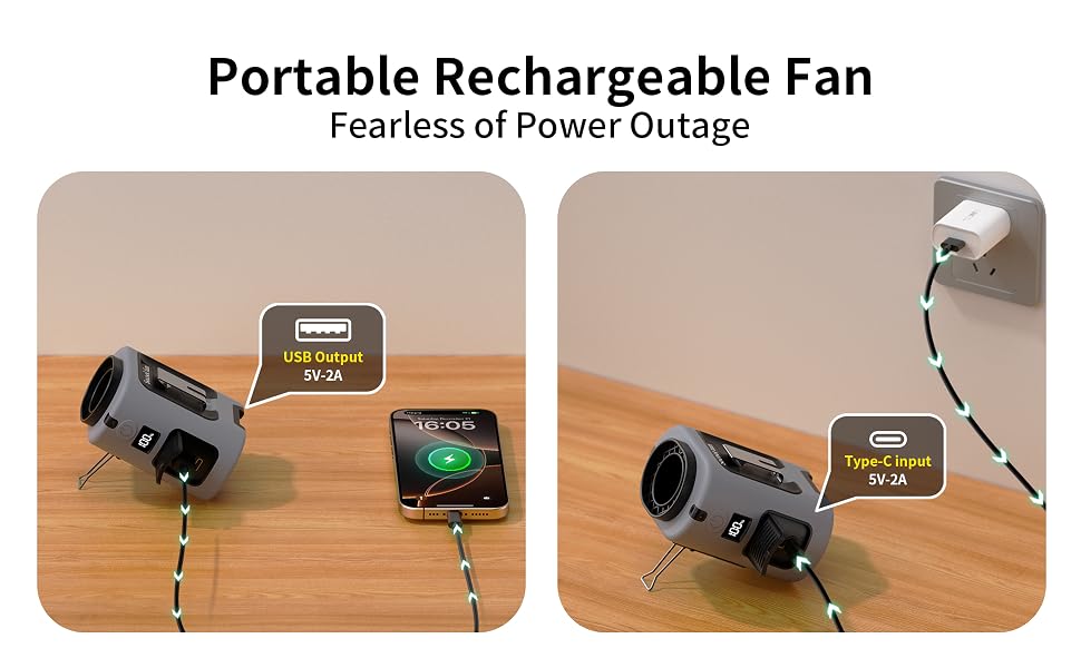 portable personal fan rechargeable