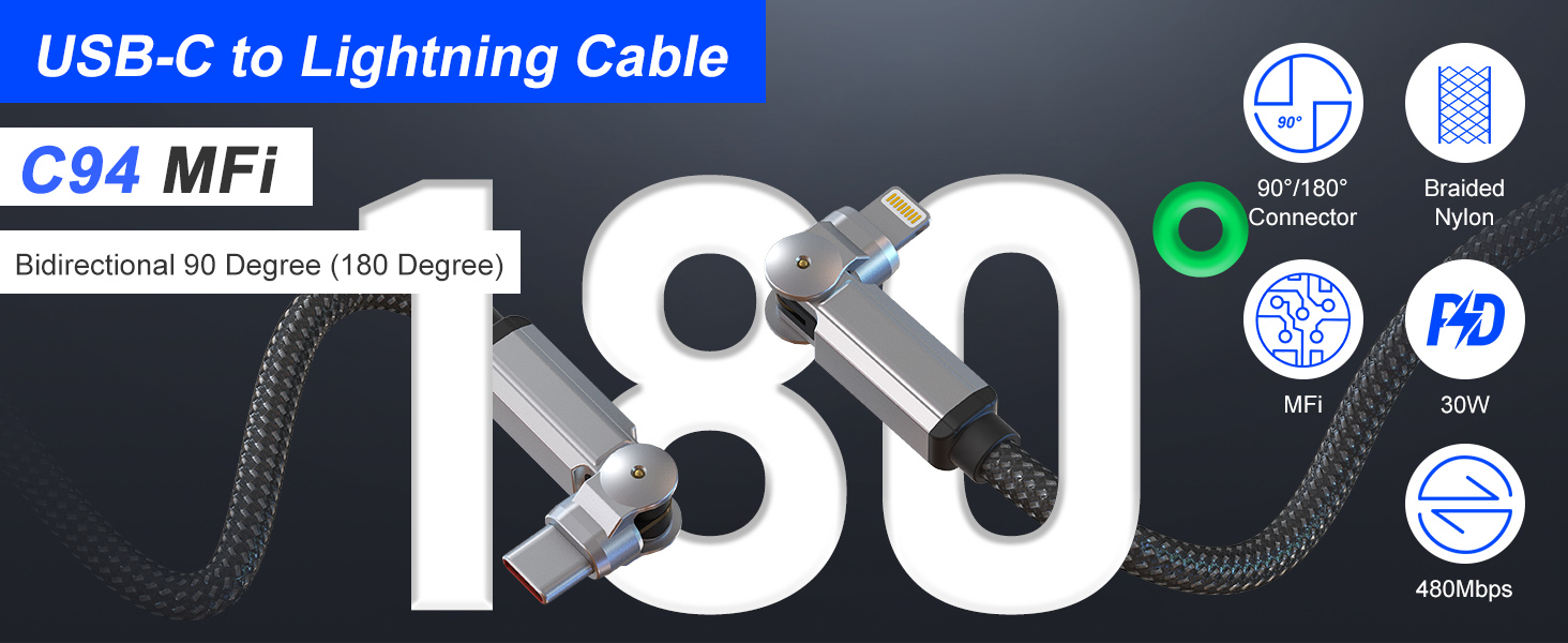 90 degree iphone charger