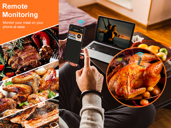 Plus Wireless Meat Thermometer Bluetooth with Probe for Grilling/Cooking
