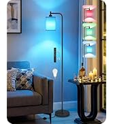 GOEBLESON RGB Floor Lamp for Living Room with Remote and Foot Switch, Modern Standing, Dimmable C...