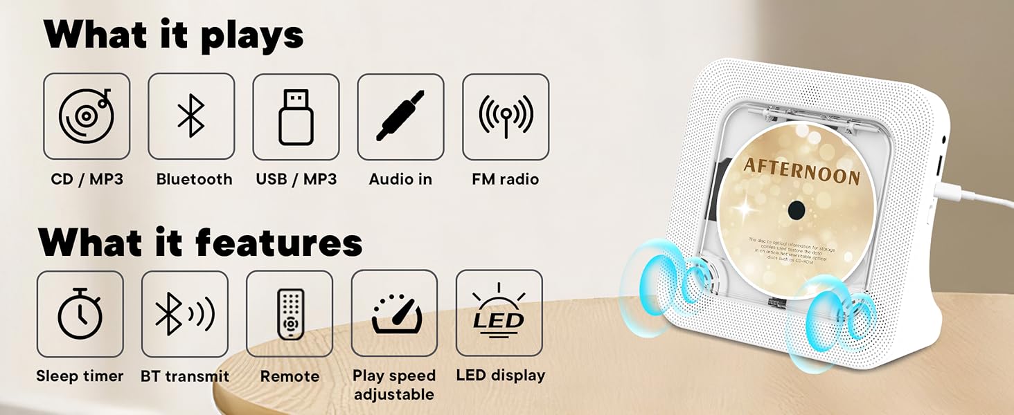 Desktop cd player for home