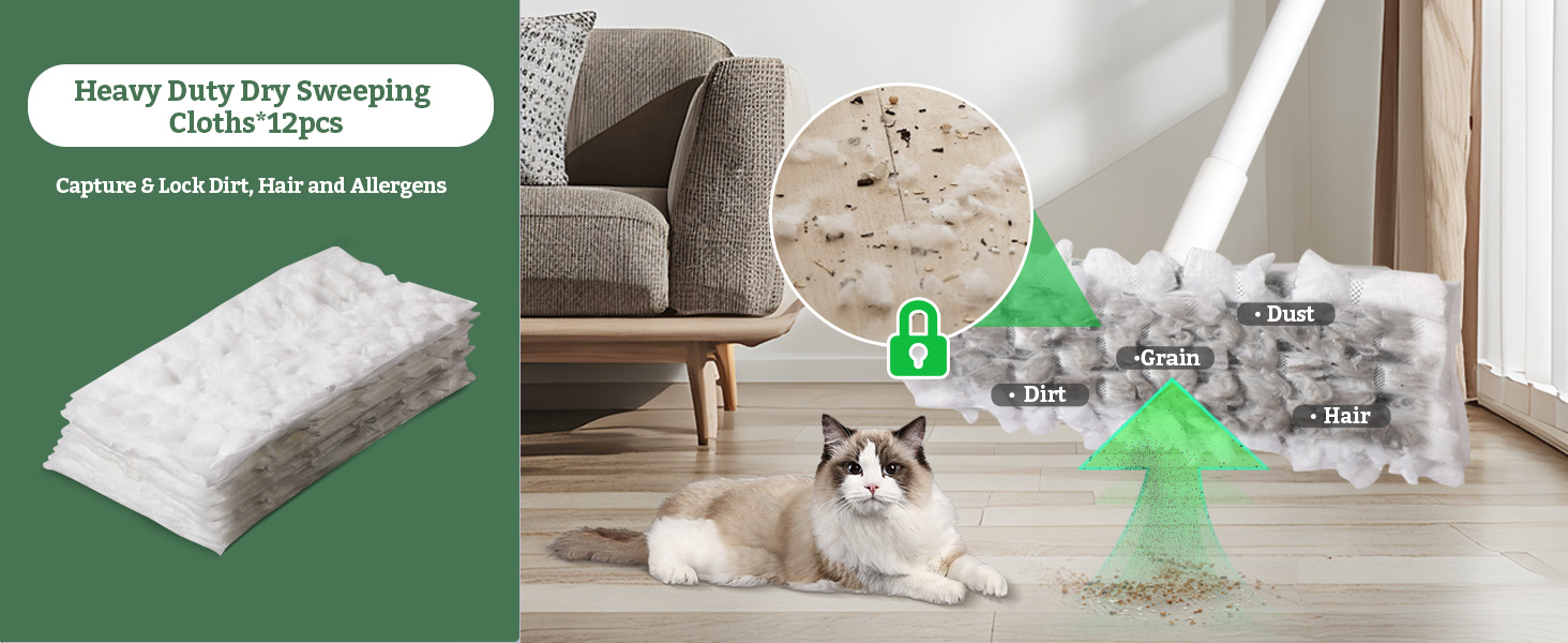 12pcs deep-pile pads grab stubborn pet hair/clumps