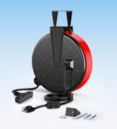 DEWENWILS 30 Ft Retractable Extension Cord Reel, Ceiling or Wall Mount 16/3 Gauge SJTW Power Cord...