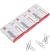 PAPERPAL Jumbo Paper Clips Smooth, 300 Large Paperclips (3 Boxes of 100 Each), Paperclips for Off...