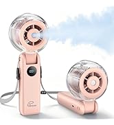 Rrtizan Handheld Misting Fan Portable - Small Personal Mister Fan Blow Cold Air,USB Rechargeable,...