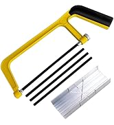 Wonglea Mini Metal Mitre Box and Saw Set, 5.3 Inch Small Aluminum Miter Box | 6 Inch Extra Fine C...