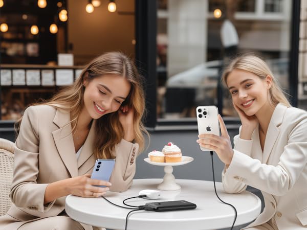 The power bank can charge 3 devices simultaneously