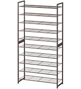 TIFFLOI Metal Shoe Rack (Bronze, 10 Tier)