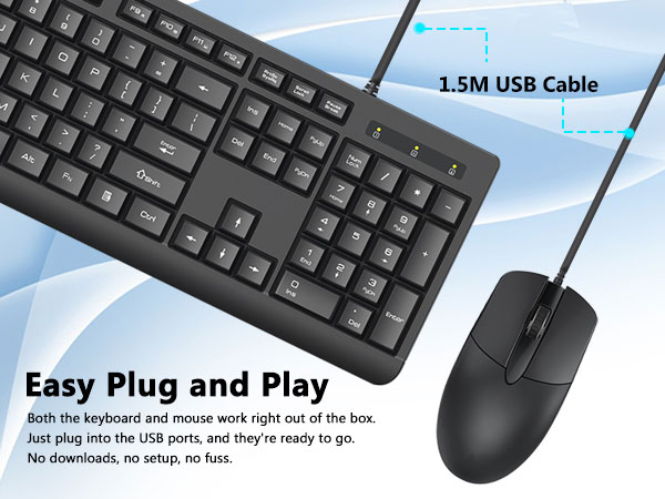 Wired Keyboard Mouse Combo