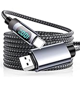 GUGOBOX USB A to USB C Cable - 3.9 FT Nylon Fast Charging 5A PD 100W with LED Power Display Real-...