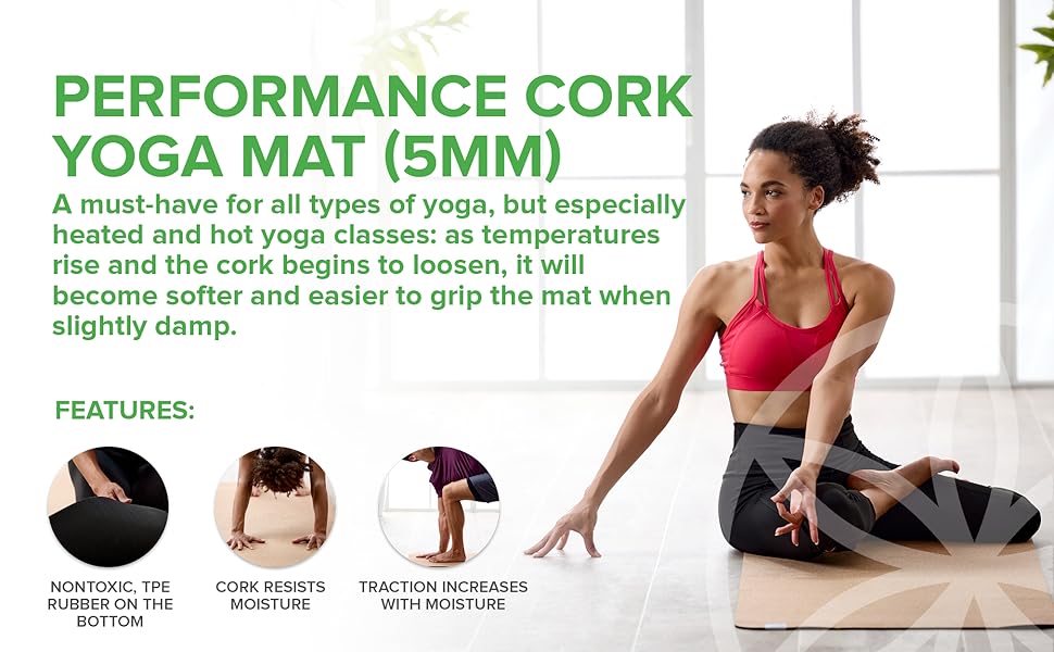 Gaiam Cork Yoga Mat, 5mm