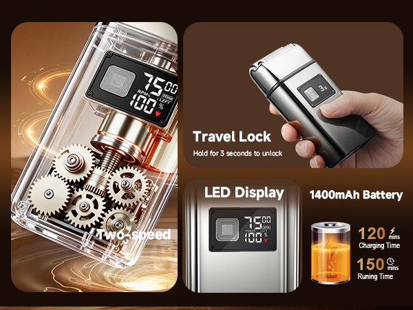 Electric Razor for men,Foil Shaver with pop-up trimmer,Cordless Beard Trimmer,Hypoallergenic Foils