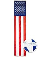 G128 American Flag Patriotic Bunting &amp; Flag Pulldown, 50 Embroidered Stars with 5 Fully Sewn Stri...