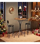 CHOEZON Bar Table, Round High Top Table, Home Counter Height Table, for Kitchen, Pub, Bistro, Liv...