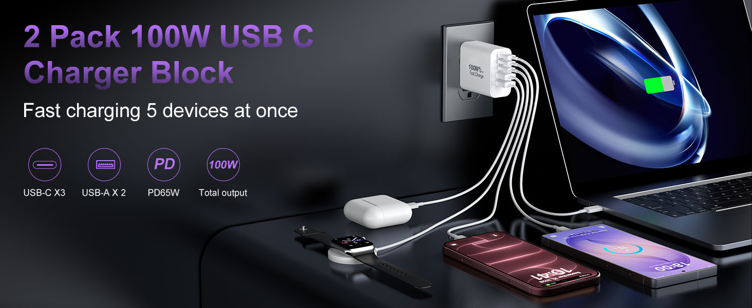 usb c super fast charger block 18 pro max cube type c brick multiple phone wall plug power adapter
