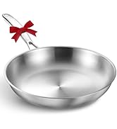 KOCH SYSTEME CS Stainless Steel Pan 8 Inch, Tri-Ply Stainless Steel Frying Pan with Stay-Cool Han...