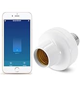 Bkiyougo Smart WiFi Bulb Socket E26 E27 Light Bulb Adapter, Wireless Smart 2.4G Remote Control La...
