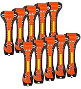 ZHSX Safety Hammer, 10 Pack Seat Belt Cutter and Glass Breaker Car Window Breaker Tool with Light...