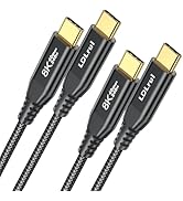 USB 4 Cable(2 Pack,6FT) 8K@60Hz/4K@120Hz USB C Monitor Cable, 40Gbps Braided USB-C Data Transfer ...