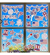 Iconikal 200-Count July 4th Static Vinyl Window Cling Decorations, Patriotic American Flag