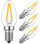 2W E12 C7 Candelabra LED Light Bulbs(4 Pack) LED Filament Light Bulbs 20W Equivalent 2700K Warm W...