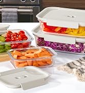 KitchenAid 2.1-Cup Airtight Glass Food Storage Container | Leak-proof &amp; modular borosilicate glas...