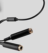 PoP voice TRRS Y Splitter mic and mic, Audio Cable for Lavalier Microphone, 2 Single-head Mics or...