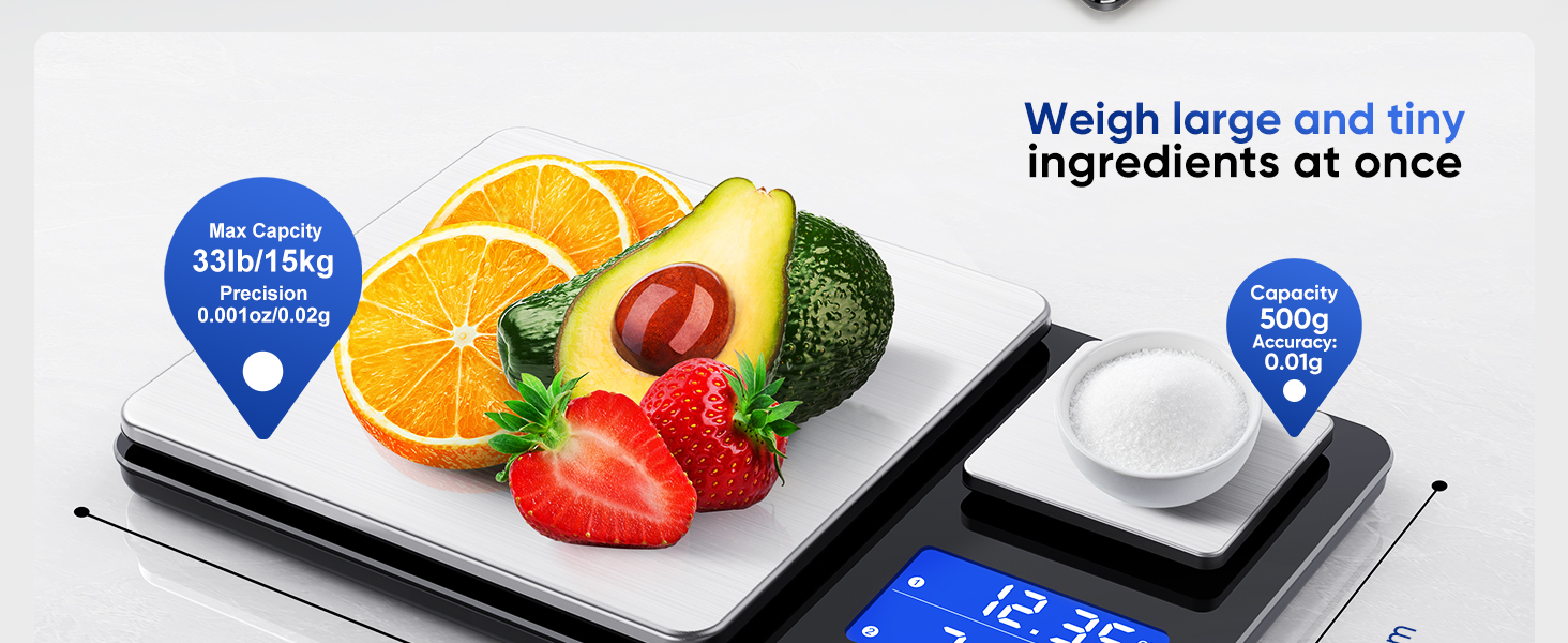 dual platform kitchen scale