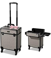 BYOOTIQUE Rolling Makeup Case Cosmetology case on wheels Makeup Artist Nail