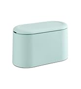 SUBEKYU 0.4 Gal Mini Countertop Trash Can with Lid for Desktop, Small Garbage Can for Office, Tin...