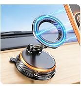 Fclvd Magnetic Car Phone Holder, 360°Adjustable Vacuum Dashboard and Windshield Mount Magsafe Cel...