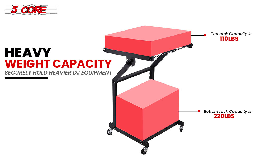 DJ Mixer Stand, Rack Mount Rolling Stage Cart, audio mixer stand, mixer stand music, dj stands