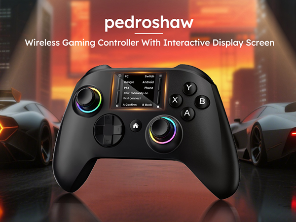 pedroshaw Interactive Scree Wireless Gaming Controller with Switch/PS4/PC/Android/iOS