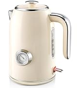 PUKOMC Electric Kettle, 1.7L Stainless Steel Tea Kettle with Temperature Gauge, 1500W Water Boile...