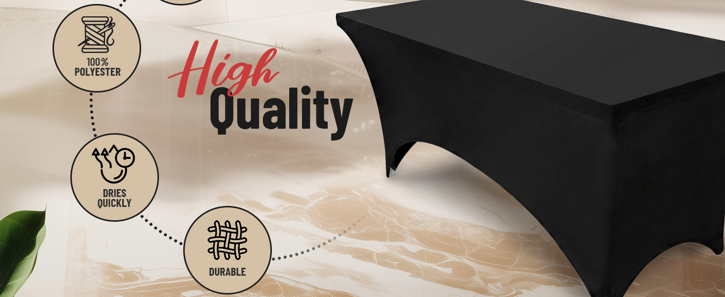5ft spandex table cover, 5ft fitted table cloth rectangle tablecover, black fitted tablecloth 5ft