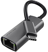 USB-C to Ethernet Adapter, WALNEW USBC to RJ45 Lan Adapter, Gigabit Cat Network Cable Converter t...