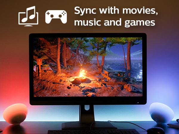Sync with movies, music, and games