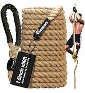 Climbing Rope Gym Exercise Ropes - 1.5 Inch Diameter 10FT 15FT 20FT 25FT 30FT 35FT 40FT 50FT Clim...