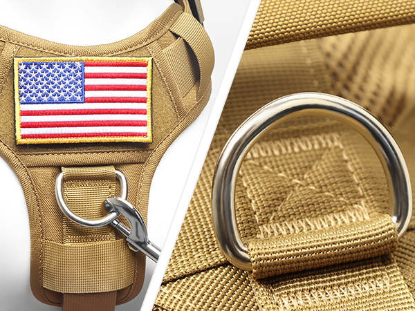 dog harness with front clips brown