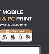 iDPRT Portable-Printer Wireless for Travel, 300DPI Inkless-Thermal-Small-Printer for Home Use, Of...