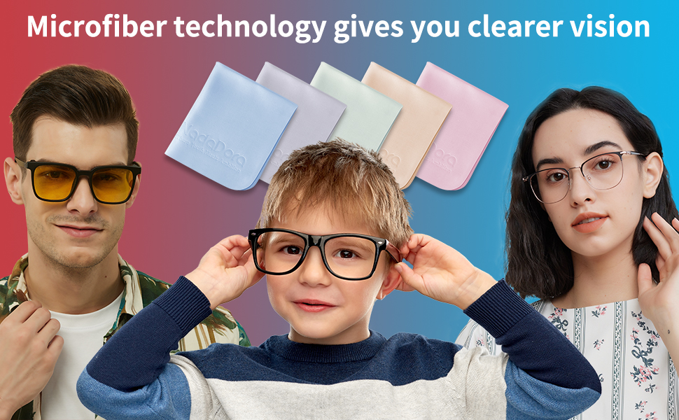 Mom and Dad kids family, sunglasses, glasses, clean with microfiber eyewear cloth