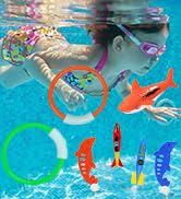 Jasonwell Pool Diving Toys Games - 25PCS Swimming Pool Toys with Dive Sticks and Rings Underwater...