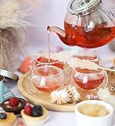 Teabloom Vienna Glass Teapot – Stain-Free Heatproof Glass – Stovetop Safe – Removable Stainless S...