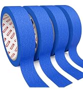 SWRT Blue Painter's Tape, 1 Inch x 20 Yards, 4 Rolls, Clean Removal | Crisp Paint Lines; Fast, Cl...