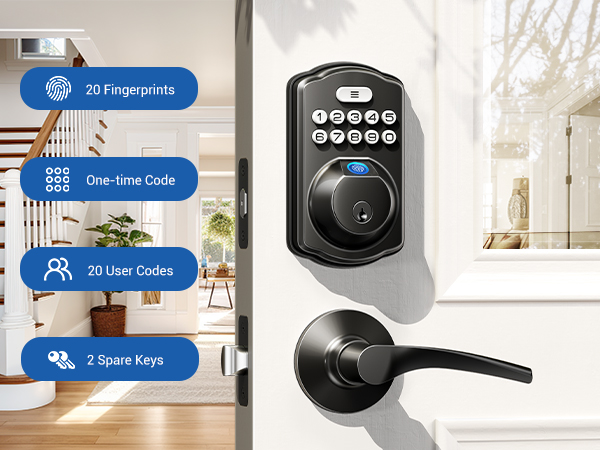keyless entry door lock with hanlde