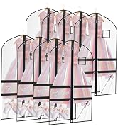 8 Pack Dance Garment Bag 40" x 22" PVC Clear Costume Bag for Dancer with 4 Zippered Pocket for Ha...