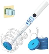 AIR U+ Electric Toilet Brush and Holder Set with 5 Disposable Refill Heads, Rechargeable &amp; Wall-M...