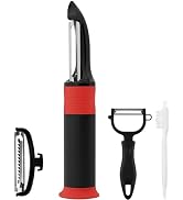 Swivel Vegetable Peeler with Replaceable Julienne Blade - Potato, Carrot, Cucumber Peeler for Kit...