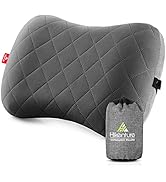 Hikenture Camping Pillow with Removable Cover - Ultralight Inflatable Pillow for Neck Lumbar Supp...