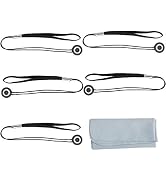 ChromLives 5 Pack Lens Cap Leash Lens Cap Keeper Holder with Microfiber Cleaning Cloth,Prevent Le...